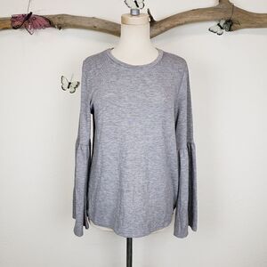Calvin Klein gray bell sleeve sweater